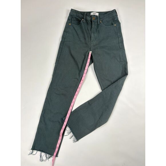 JBD Just Black Denim Women’s Jeans Size 25 | Emerald Green Straight Leg Raw Hem - Picture 3 of 5